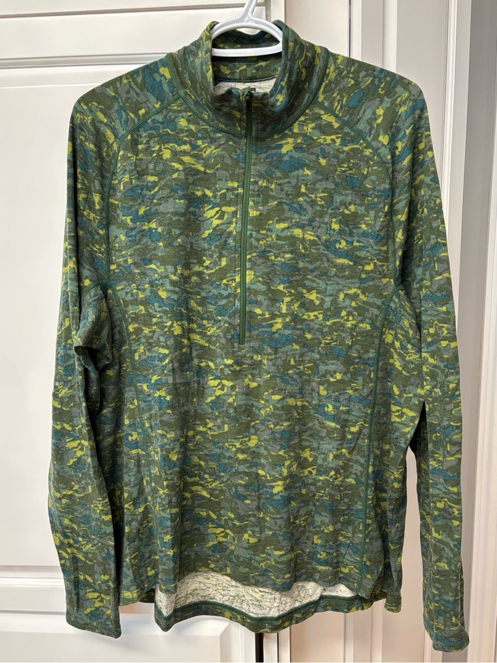 L.L. BEAN Cresta Wool Midweight 250 Base Layer 1/4 Zip Pullover Shirt sz XL